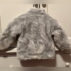 Greyish blue faux fur size 4 Baby Gap